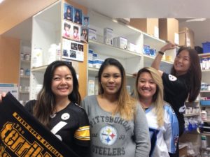 Pharmacare at Pali Momi Medical Center From left to right: Kristen Antonio, Chelsea Colombini-Sanchez, Jamie Benito and Chris Nucum, pharmacy manager Yukumoto, Pharmacy Manager).